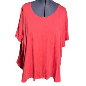 Roaman’s Scoop Neck T-Shirt Coral Pink 6X 42/44